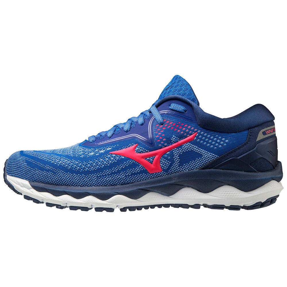 Mizuno Women's Wave Sky 4 Running Shoes Blue/Pink (J1GD200262-FPC)